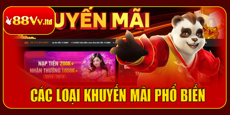 Các loại khuyến mãi phổ biến tại 88vv